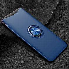 Custodia Silicone Ultra Sottile Morbida Cover con Magnetico Anello Supporto T01 per Oppo Find X Super Flash Edition Blu