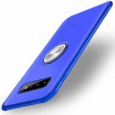 Custodia Silicone Ultra Sottile Morbida Cover con Magnetico Anello Supporto T01 per Samsung Galaxy S10 Blu