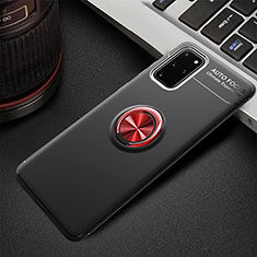 Custodia Silicone Ultra Sottile Morbida Cover con Magnetico Anello Supporto T01 per Samsung Galaxy S20 Plus 5G Rosso e Nero