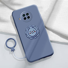 Custodia Silicone Ultra Sottile Morbida Cover con Magnetico Anello Supporto T01 per Xiaomi Mi 10i 5G Grigio Lavanda