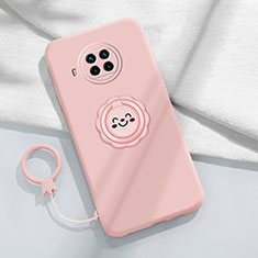 Custodia Silicone Ultra Sottile Morbida Cover con Magnetico Anello Supporto T01 per Xiaomi Mi 10T Lite 5G Rosa