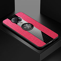 Custodia Silicone Ultra Sottile Morbida Cover con Magnetico Anello Supporto T01 per Xiaomi Poco F2 Pro Rosa Caldo