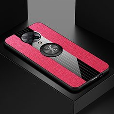 Custodia Silicone Ultra Sottile Morbida Cover con Magnetico Anello Supporto T01 per Xiaomi Redmi K30 Pro 5G Rosa Caldo