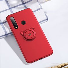 Custodia Silicone Ultra Sottile Morbida Cover con Magnetico Anello Supporto T02 per Huawei Honor 20E Rosso