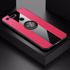 Custodia Silicone Ultra Sottile Morbida Cover con Magnetico Anello Supporto T02 per Huawei Honor View 20 Rosso