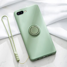 Custodia Silicone Ultra Sottile Morbida Cover con Magnetico Anello Supporto T02 per Oppo RX17 Neo Verde