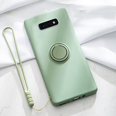 Custodia Silicone Ultra Sottile Morbida Cover con Magnetico Anello Supporto T02 per Samsung Galaxy S10e Verde