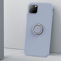 Custodia Silicone Ultra Sottile Morbida Cover con Magnetico Anello Supporto T03 per Apple iPhone 11 Pro Grigio