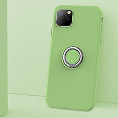 Custodia Silicone Ultra Sottile Morbida Cover con Magnetico Anello Supporto T03 per Apple iPhone 11 Pro Max Verde