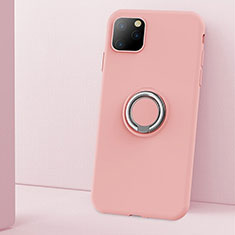 Custodia Silicone Ultra Sottile Morbida Cover con Magnetico Anello Supporto T03 per Apple iPhone 11 Pro Rosa