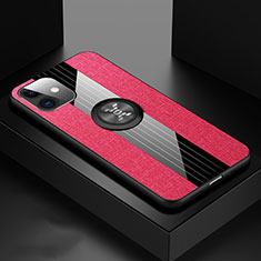 Custodia Silicone Ultra Sottile Morbida Cover con Magnetico Anello Supporto T03 per Apple iPhone 11 Rosa Caldo