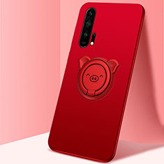 Custodia Silicone Ultra Sottile Morbida Cover con Magnetico Anello Supporto T03 per Huawei Honor 20 Pro Rosso
