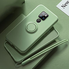 Custodia Silicone Ultra Sottile Morbida Cover con Magnetico Anello Supporto T03 per Huawei Mate 20 Verde