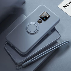 Custodia Silicone Ultra Sottile Morbida Cover con Magnetico Anello Supporto T03 per Huawei Mate 20 Viola