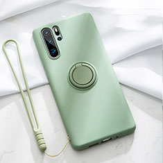 Custodia Silicone Ultra Sottile Morbida Cover con Magnetico Anello Supporto T03 per Huawei P30 Pro New Edition Verde