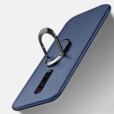 Custodia Silicone Ultra Sottile Morbida Cover con Magnetico Anello Supporto T03 per Xiaomi Mi 9T Pro Blu