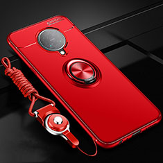 Custodia Silicone Ultra Sottile Morbida Cover con Magnetico Anello Supporto T03 per Xiaomi Redmi K30 Pro 5G Rosso