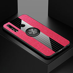Custodia Silicone Ultra Sottile Morbida Cover con Magnetico Anello Supporto T04 per Huawei Honor 20 Lite Rosso