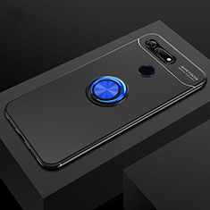 Custodia Silicone Ultra Sottile Morbida Cover con Magnetico Anello Supporto T04 per Huawei Honor V20 Blu e Nero