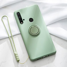 Custodia Silicone Ultra Sottile Morbida Cover con Magnetico Anello Supporto T04 per Huawei P20 Lite (2019) Verde