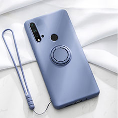 Custodia Silicone Ultra Sottile Morbida Cover con Magnetico Anello Supporto T04 per Huawei P20 Lite (2019) Viola