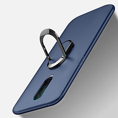 Custodia Silicone Ultra Sottile Morbida Cover con Magnetico Anello Supporto T04 per Oppo RX17 Pro Blu