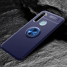 Custodia Silicone Ultra Sottile Morbida Cover con Magnetico Anello Supporto T04 per Xiaomi Redmi Note 8 (2021) Blu