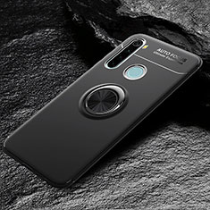 Custodia Silicone Ultra Sottile Morbida Cover con Magnetico Anello Supporto T04 per Xiaomi Redmi Note 8 (2021) Nero