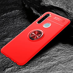 Custodia Silicone Ultra Sottile Morbida Cover con Magnetico Anello Supporto T04 per Xiaomi Redmi Note 8 Rosso