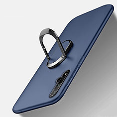 Custodia Silicone Ultra Sottile Morbida Cover con Magnetico Anello Supporto T05 per Huawei Honor 20 Blu