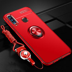 Custodia Silicone Ultra Sottile Morbida Cover con Magnetico Anello Supporto T05 per Huawei Honor 20 Lite Rosso