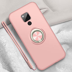 Custodia Silicone Ultra Sottile Morbida Cover con Magnetico Anello Supporto T05 per Huawei Mate 20 X 5G Oro Rosa
