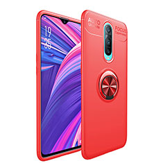 Custodia Silicone Ultra Sottile Morbida Cover con Magnetico Anello Supporto T05 per Oppo R17 Pro Rosso