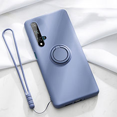 Custodia Silicone Ultra Sottile Morbida Cover con Magnetico Anello Supporto T06 per Huawei Honor 20 Viola