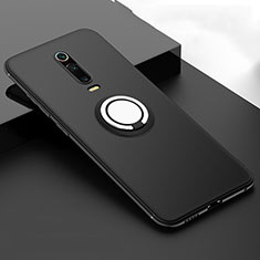 Custodia Silicone Ultra Sottile Morbida Cover con Magnetico Anello Supporto T06 per Xiaomi Mi 9T Pro Nero