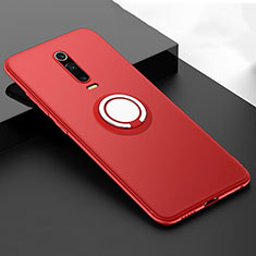 Custodia Silicone Ultra Sottile Morbida Cover con Magnetico Anello Supporto T06 per Xiaomi Redmi K20 Pro Rosso