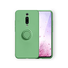 Custodia Silicone Ultra Sottile Morbida Cover con Magnetico Anello Supporto T07 per Xiaomi Mi 9T Pro Verde