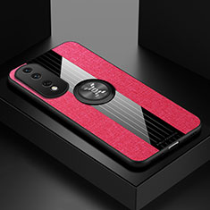 Custodia Silicone Ultra Sottile Morbida Cover con Magnetico Anello Supporto X01L per Huawei Honor 80 Pro 5G Rosso