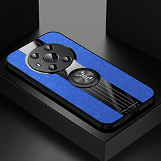 Custodia Silicone Ultra Sottile Morbida Cover con Magnetico Anello Supporto X01L per Huawei Honor Magic3 5G Blu