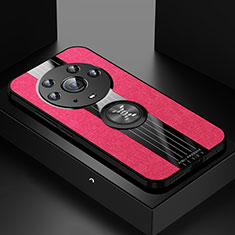 Custodia Silicone Ultra Sottile Morbida Cover con Magnetico Anello Supporto X01L per Huawei Honor Magic3 Pro 5G Rosso
