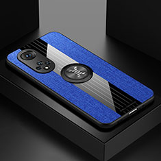 Custodia Silicone Ultra Sottile Morbida Cover con Magnetico Anello Supporto X01L per Huawei Nova 9 Blu