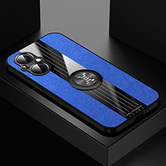 Custodia Silicone Ultra Sottile Morbida Cover con Magnetico Anello Supporto X01L per OnePlus Nord N20 5G Blu