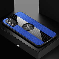 Custodia Silicone Ultra Sottile Morbida Cover con Magnetico Anello Supporto X01L per Oppo A93 5G Blu