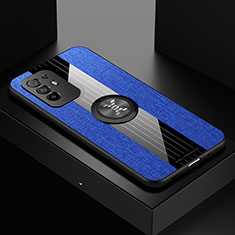 Custodia Silicone Ultra Sottile Morbida Cover con Magnetico Anello Supporto X01L per Oppo A94 5G Blu