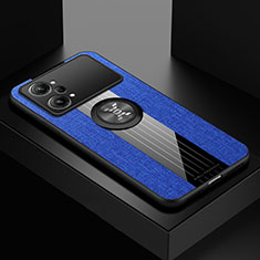 Custodia Silicone Ultra Sottile Morbida Cover con Magnetico Anello Supporto X01L per Oppo K10 Pro 5G Blu