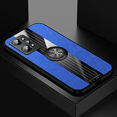 Custodia Silicone Ultra Sottile Morbida Cover con Magnetico Anello Supporto X01L per Realme GT Neo 3T 5G Blu