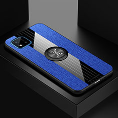 Custodia Silicone Ultra Sottile Morbida Cover con Magnetico Anello Supporto X01L per Realme Narzo 50i Blu