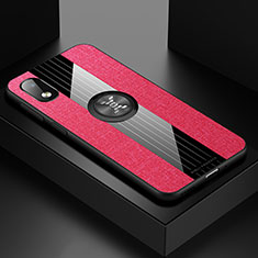 Custodia Silicone Ultra Sottile Morbida Cover con Magnetico Anello Supporto X01L per Samsung Galaxy A01 Core Rosso