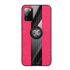 Custodia Silicone Ultra Sottile Morbida Cover con Magnetico Anello Supporto X01L per Samsung Galaxy A02s Rosso