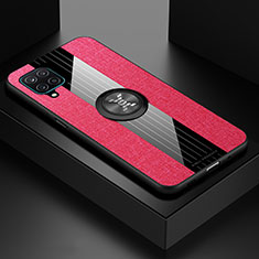 Custodia Silicone Ultra Sottile Morbida Cover con Magnetico Anello Supporto X01L per Samsung Galaxy A12 Nacho Rosso